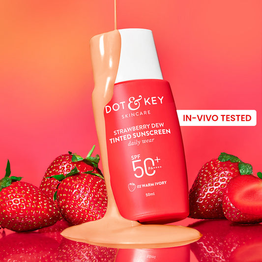 Strawberry Dew Tinted Sunscreen, In-Vivo Tested SPF 50+ PA++++