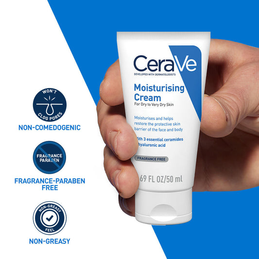 CeraVe Moisturizer Cream For Dry Skin With Ceramides & Hyaluronic Acid For Barrier Repair